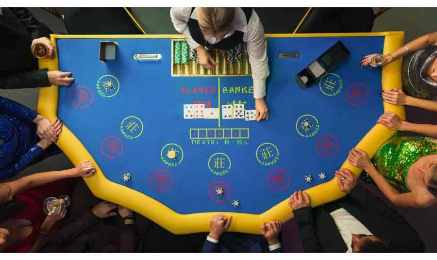 baccarat table overhead view